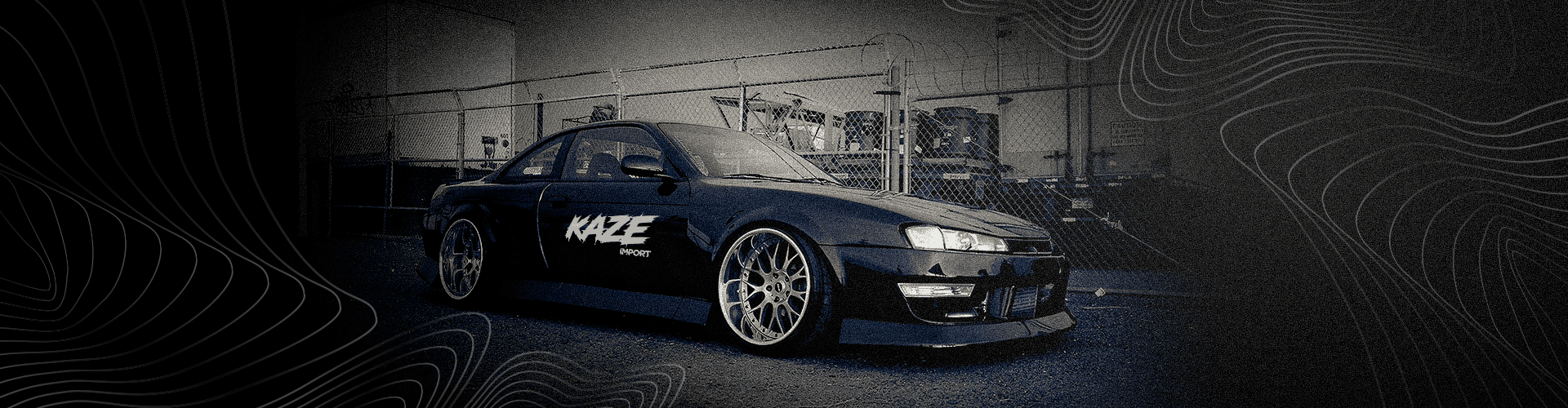 Nissan Silvia S14 preto com a pintura da Kaze Import